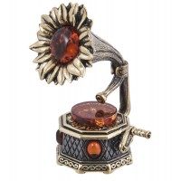 Фигурка Граммофон - подсолнух (янтарь) Фигурка Граммофон - подсолнух (янтарь)