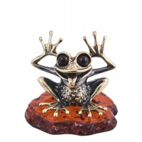 Фигурка Лягушка кривляка (янтарь)