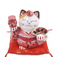 Копилка Кот в красном кимоно