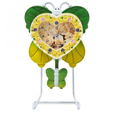 Настольные часы Бабочка с желтыми розами