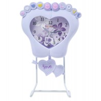 Настольные часы Фиалковое сердце