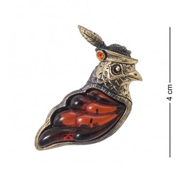 Фигурка - брошь Голубь (янтарь)