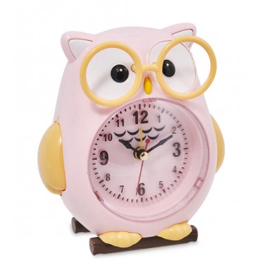 Часы-будильник Розовая сова