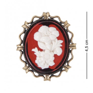 Брошь Камея - цветы (янтарь)