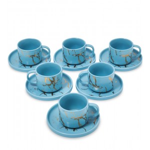 Чайный набор Голубой мрамор (на 6 персон)
