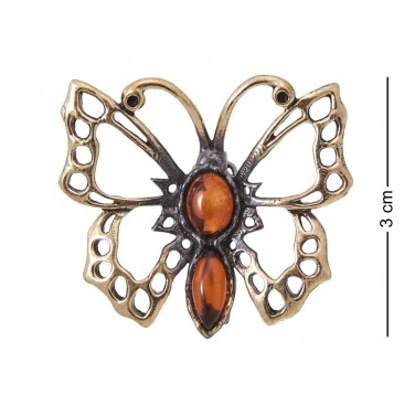 Фигурка - брошь Кружевная бабочка (янтарь)