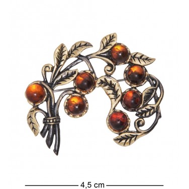 Фигурка - брошь Ландыши (янтарь)