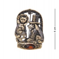 Фигурка - брошь Кот и пес (янтарь) Фигурка - брошь Кот и пес (янтарь)