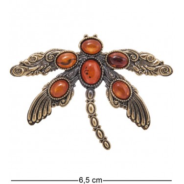 Фигурка - брошь Стрекоза (янтарь)