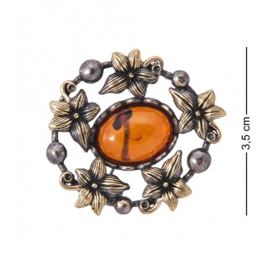 Фигурка - брошь Цветочная гирлянда (янтарь)