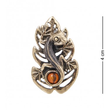 Фигурка - брошь Маленькая ящерка (янтарь)