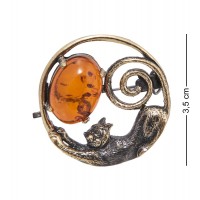 Фигурка - брошь Грациозная кошка (янтарь) Фигурка - брошь Грациозная кошка (янтарь)