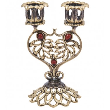 Подсвечник Цветочное сердце (янтарь)