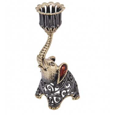 Подсвечник Ажурный слоник (янтарь)