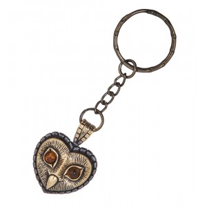 Брелок Сердечная сова (янтарь)