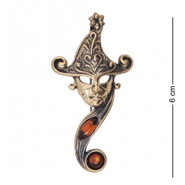 Фигурка - брошь Маска колдуньи (янтарь)