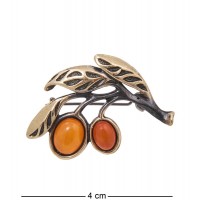 Фигурка - брошь Оливковая ветвь (янтарь)
