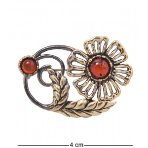 Фигурка - брошь Луговой цветок (янтарь)