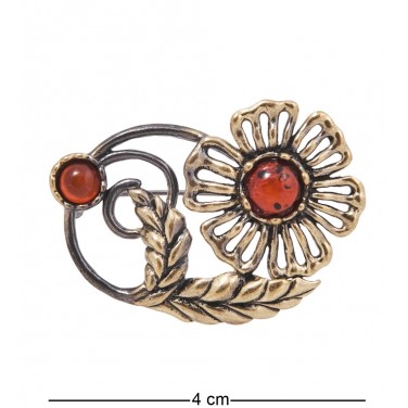 Фигурка - брошь Луговой цветок (янтарь)