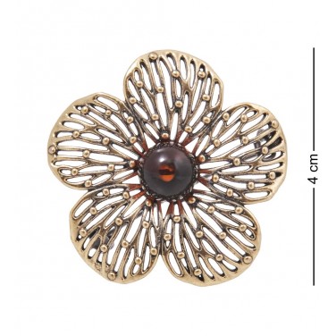 Фигурка - брошь Орхидея (янтарь)