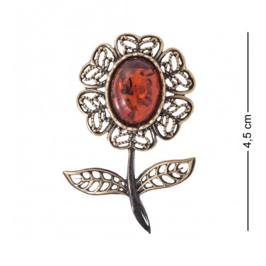 Фигурка - брошь Цветик семицветик (янтарь)