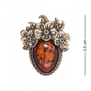 Фигурка - брошь Цветочное настроение (янтарь)