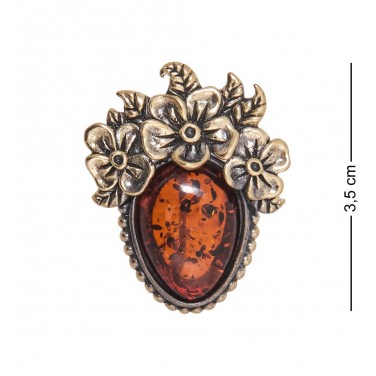 Фигурка - брошь Цветочное настроение (янтарь)
