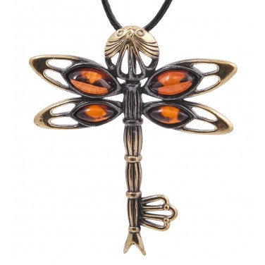 Подвеска Стрекоза (янтарь)