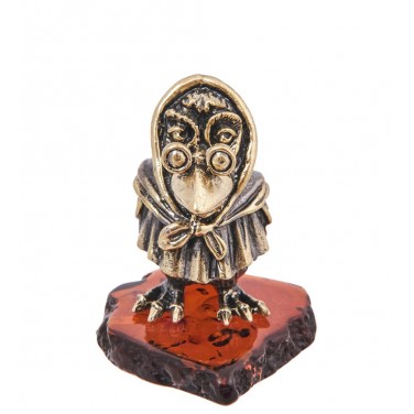Фигурка Мудрая ворона (янтарь)