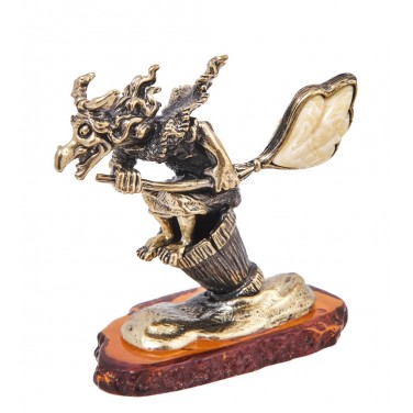 Фигурка Полет на ступе (янтарь)