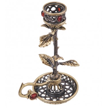 Подсвечник Чайная роза (янтарь)