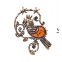 Фигурка - брошь Царица - сова (янтарь)