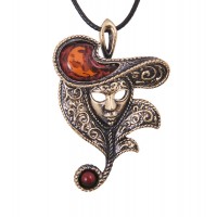 Подвеска Венецианская маска (янтарь) Подвеска Венецианская маска (янтарь)