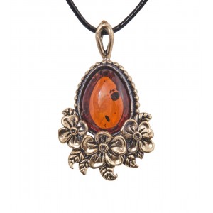 Подвеска Вальс цветов (янтарь)