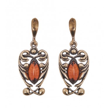 Серьги Грация (янтарь)