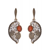 Серьги Сладкая малинка (янтарь)