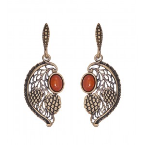 Серьги Сладкая малинка (янтарь)