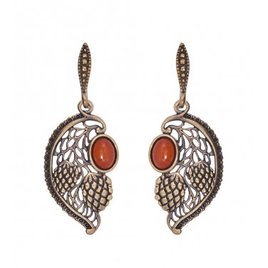 Серьги Сладкая малинка (янтарь)