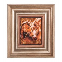 Картина Союз лошадей (янтарная крошка)