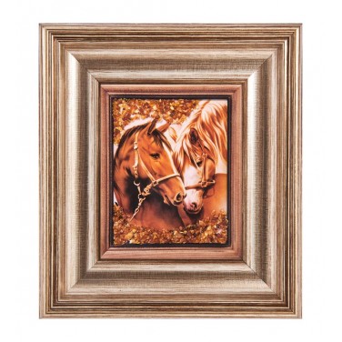 Картина Союз лошадей (янтарная крошка)