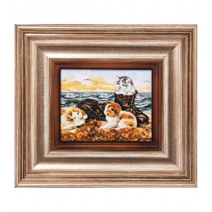 Картина Пушистые котята (янтарная крошка)