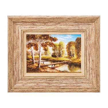 Картина Осенний лес (янтарная крошка)