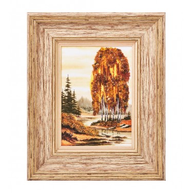 Картина Золотые березы (янтарная крошка)