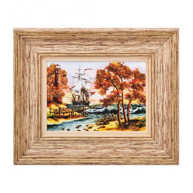 Картина Путь на маяк (янтарная крошка)