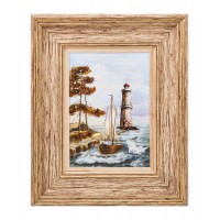 Картина Одинокий маяк (янтарная крошка)