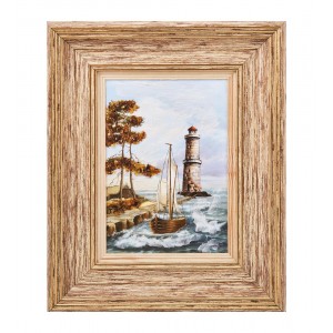 Картина Одинокий маяк (янтарная крошка)