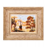 Картина Солнечная бухта (янтарная крошка)