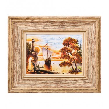 Картина Солнечная бухта (янтарная крошка)