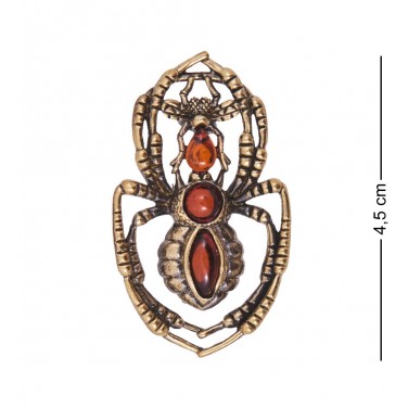 Фигурка - брошь Паук и муха (янтарь)