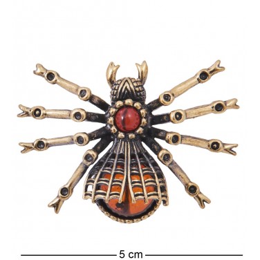 Фигурка - брошь Нарядная паучиха (янтарь)